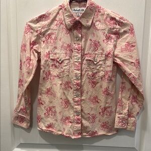 Panhandle Slim Kids Western Shirt with Pink Print